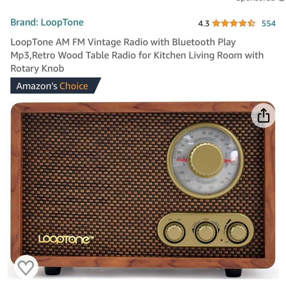 Looptone Radio and Bluetooth Speaker (NEW)